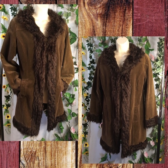 *Valley Girl* Vintage faux fur trim corduroy coat - Picture 3 of 11